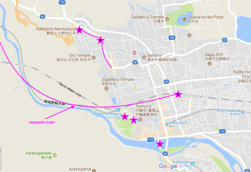 Map of Arashiyama