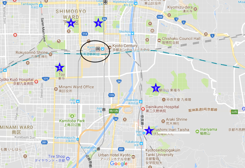 Map of South Kyoto
