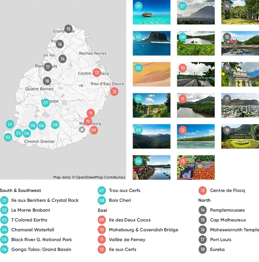 Mauritius Attractions Map