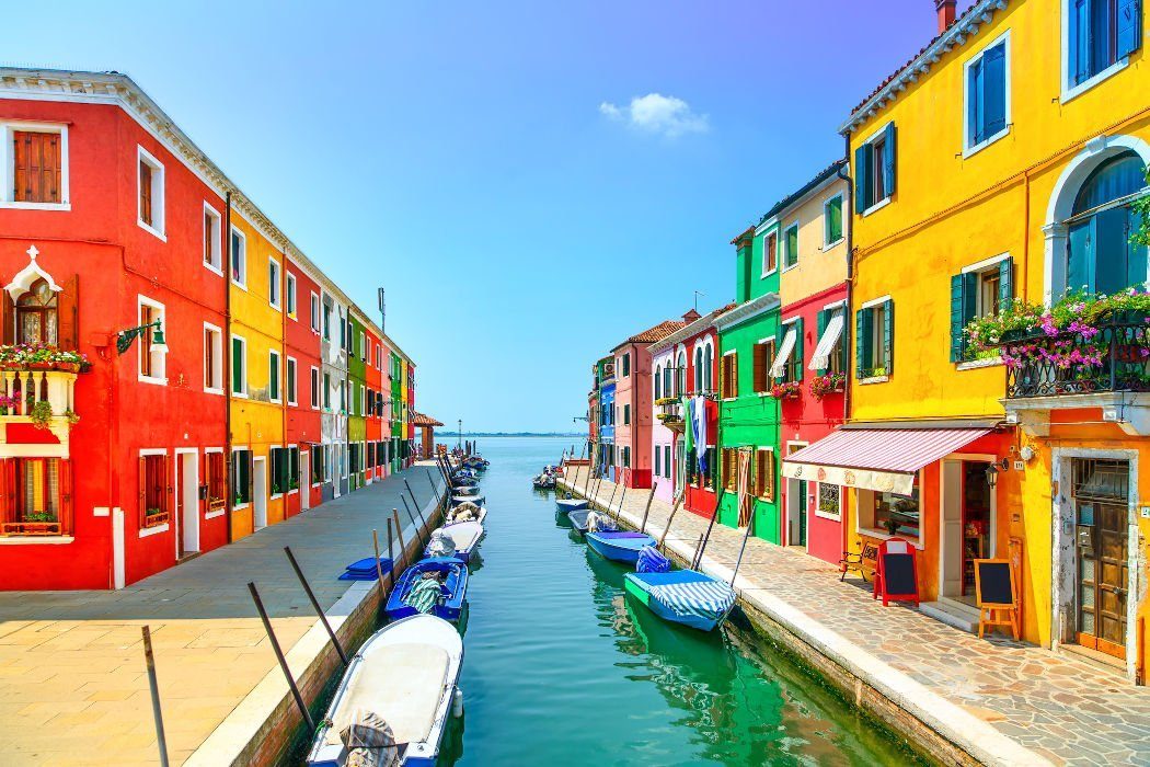 Colorful houses at the canal