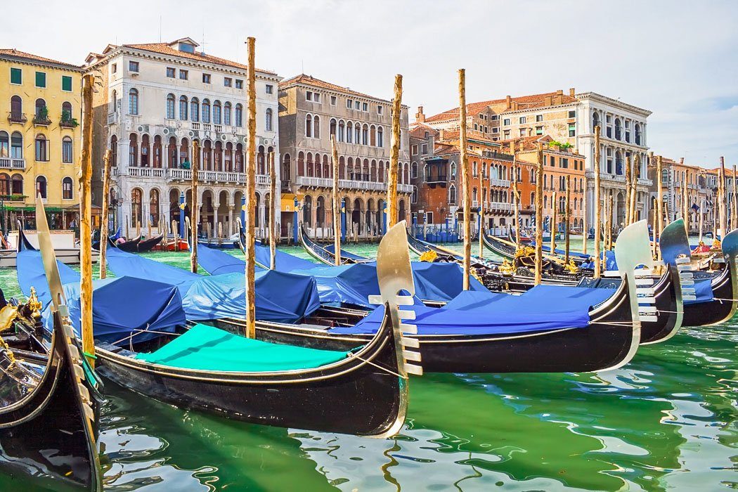 Gondolas in the Venice lagoon
