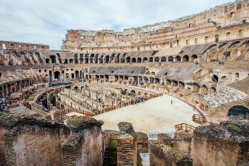 Arena of the Colosseum in Rome, Italy