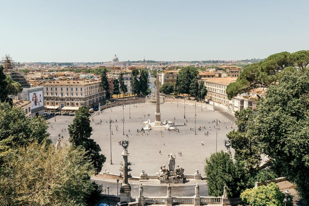 The Piazza del Popolo is a large square, in the middle of the square is the second largest obelisk outside Egypt.