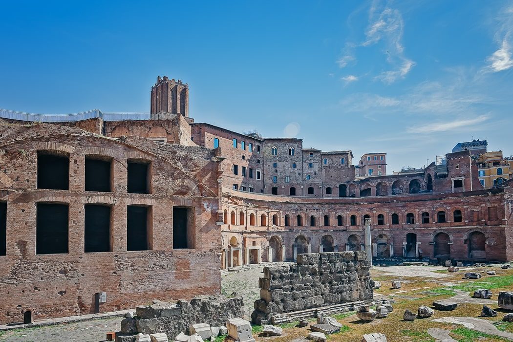 Ruins of the ancient Trajan's Market in Rome, Italy