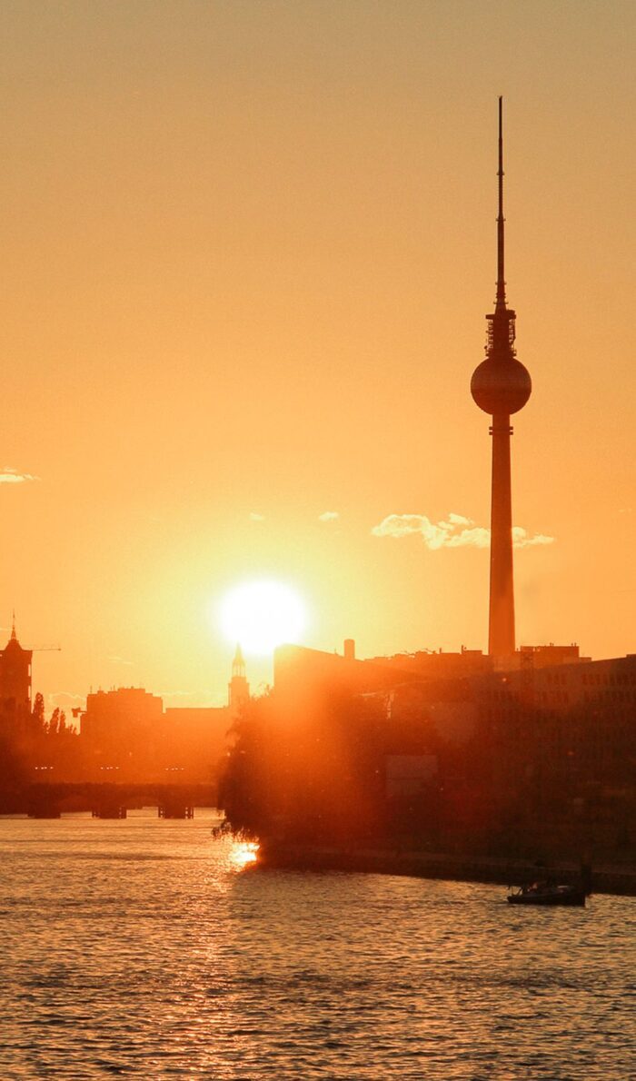Berlin TV Tower during sunset