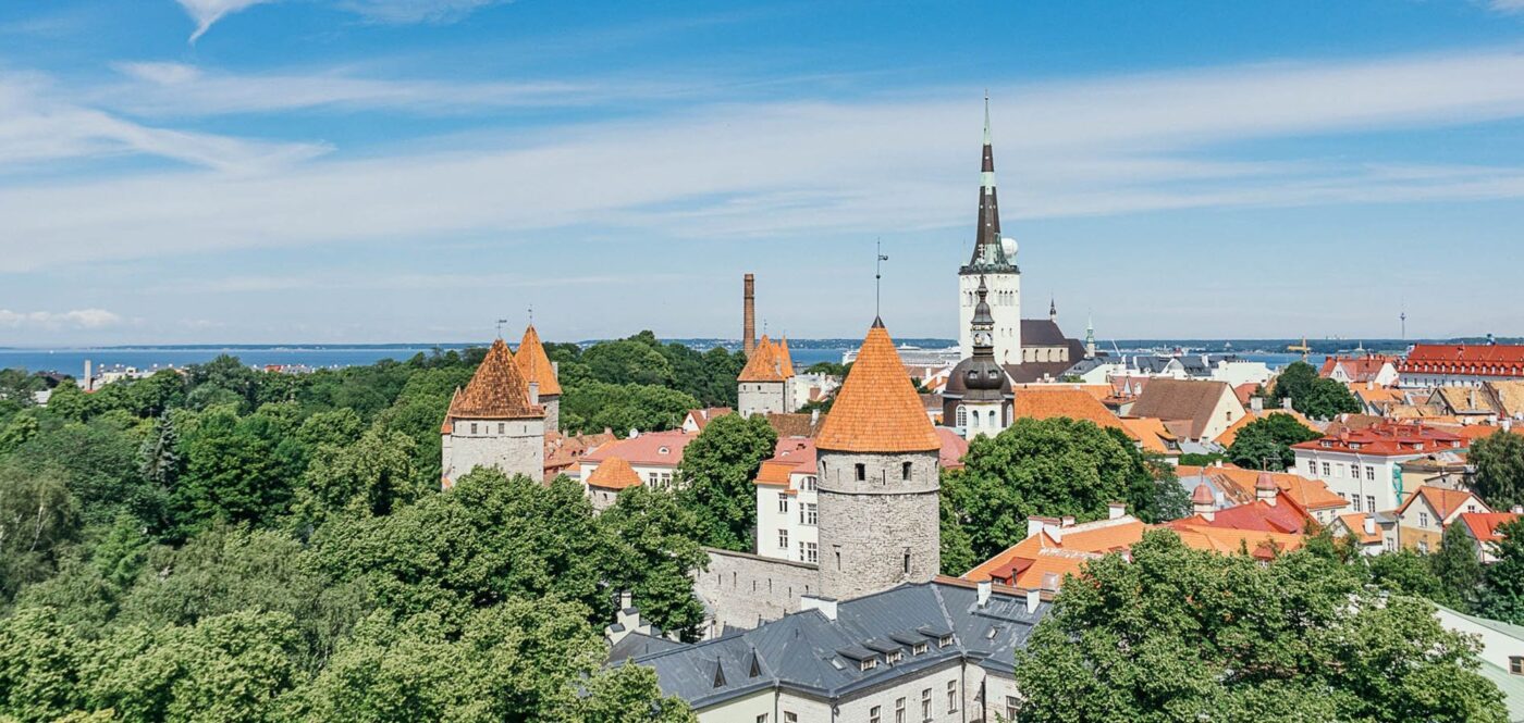 Above the rooftops of Tallinn, Estonia