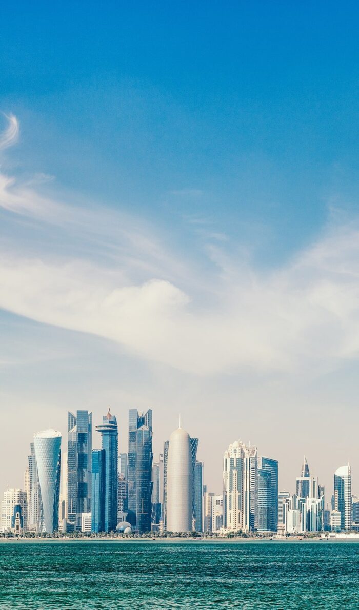View of the Qatar skyline in United Arab Emirates