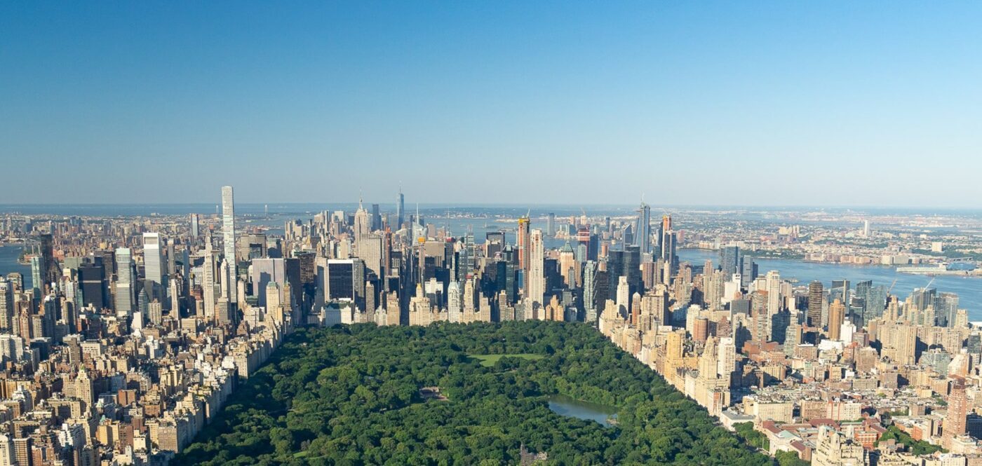 View over Central Park and New York City