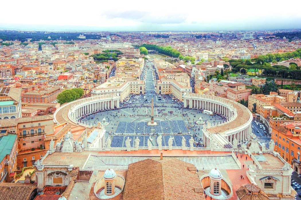 View of St. Peter's Square from the dome of St. Peter's Basilica