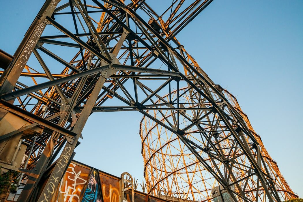 Details of the Gazometro in Rome