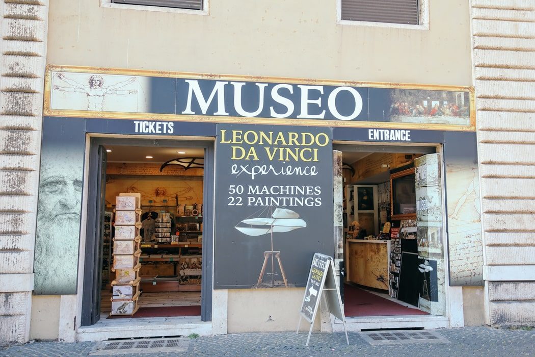 Entrance of the Leonardo da Vinci Experience in Rome