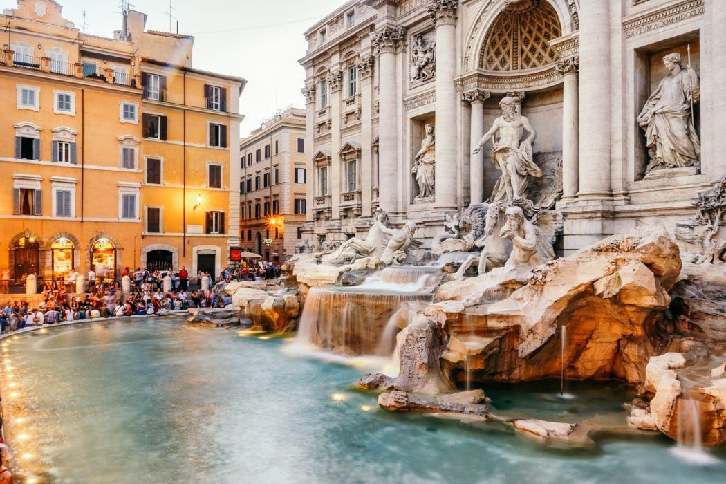 Trevi Fountain in the evening