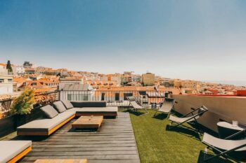 Roof terrace of The Felix 10 in Lisbon