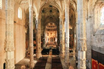 Inside of the Mosteiro dos Jerónimos in Lisbon