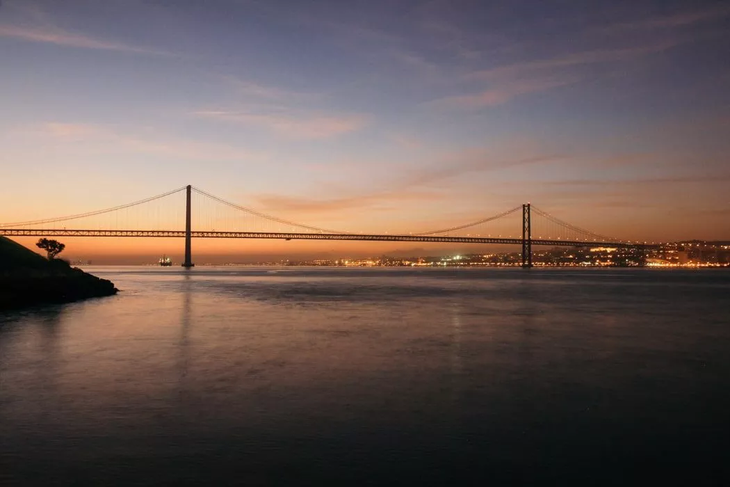 Sunset on the Tagus River in Lisbon